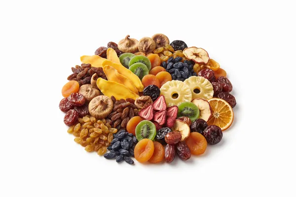 Assorted dried fruit — apricots, figs, raisins, prunes and dates