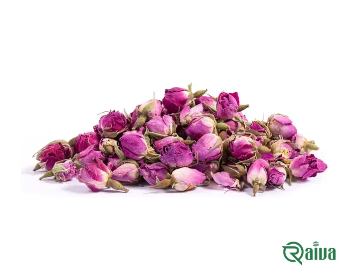Freshly picked pink damask rose petals heaped at the harvest