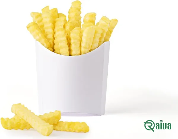 Par-fried frozen potato chips in a serving carton (view 9)