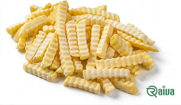 Par-fried frozen potato chips in a serving carton (view 10)