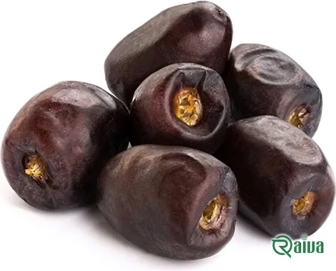 Soft dark Mazafati dates with a glossy skin
